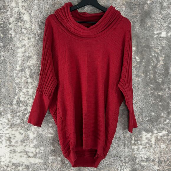 A.N.A Size XL Mock Neck Ribbed Cotton Blend Sweater Red Pullover Casual - Picture 1 of 9